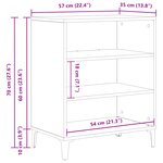 Buffet vidaXL noir en chêne 57x35x70 cm en bois reconstitué