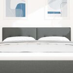 vidaXL Tête de lit LED avec tête de lit Gris foncé 144 cm Polyester