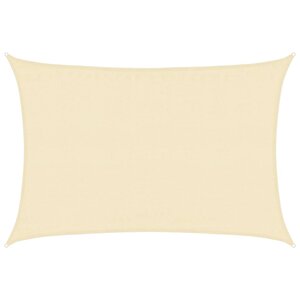 vidaXL Voile d'ombrage 160 g/m² Crème 3 5x4 5 m PEHD