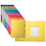 Chemise 3 rabats + elastique A4 cap 35 mm carte Jaune citron x 25 EXACOMPTA