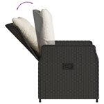 vidaXL Ensemble à manger de jardin coussins 5Pièces Noir Résine tressée