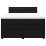 vidaXL Sommier à lattes de lit et matelas Noir 160x200 cm Velours