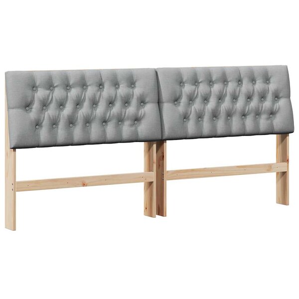 vidaXL Tête de lit capitonnée Gris clair 180 cm Pin massif