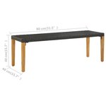 vidaXL Banc de jardin 80 cm Résine tressée Noir