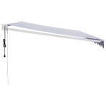 vidaXL Auvent rétractable automatique bleu et blanc 5x3 m