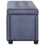 vidaXL Pouf de rangement 87 5 cm Gris Similicuir daim
