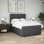 vidaXL Sommier à lattes de lit avec matelas Gris foncé 160x200cm Tissu