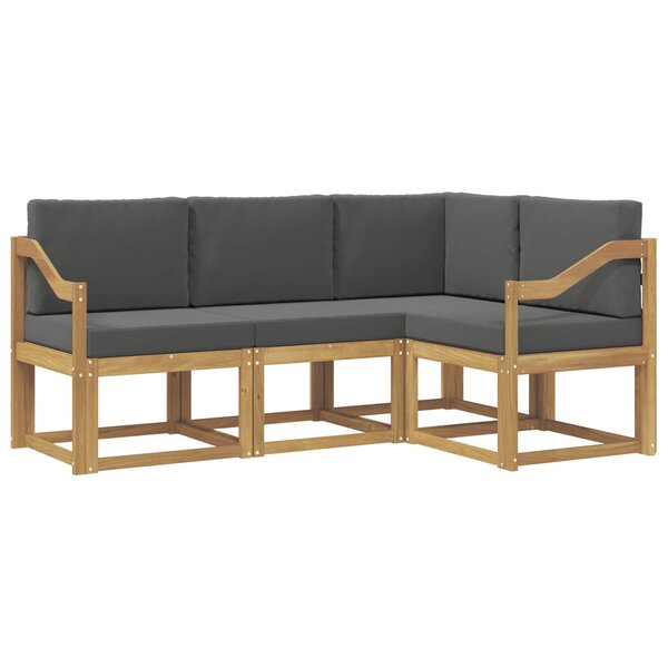 vidaXL Ensemble de canapés d'extérieur 4 pc Blanc et anthracite