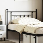 vidaXL Tête de lit métal noir 107 cm