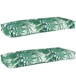 vidaXL Coussins de palette pour banc 2 pièces motif de feuilles 100x40x8 cm en tissu Oxford