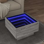 vidaXL Table basse avec LED sonoma gris 50x50x30 cm bois d'ingénierie