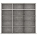vidaXL Armoire à CD Gris béton 100x23x89 5 cm Bois d’ingénierie