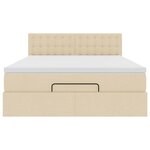 vidaXL Lit ottoman avec matelas et LED crème 140x200 cm tissu