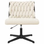 vidaXL Chaise pivotante de bureau crème bouclé comme de la laine tissu