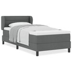 vidaXL Lit boxspring avec matelas Gris foncé 100 x 200 cm tissu