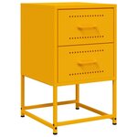 vidaXL Table de chevet jaune moutarde 36x39x60 5 cm acier