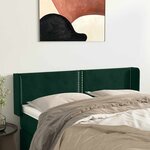 vidaXL Tête de lit avec oreilles Vert foncé 147x16x78/88 cm Velours