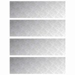 vidaXL Nez de marche Rectangulaire 4 Pièces Argenté 100 x 30 cm Aluminium