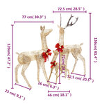 Vidaxl décoration de noël famille de rennes doré 201 led