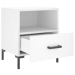 vidaXL Tables de chevet 2 Pièces blanc 40x35x47 5 cm bois d’ingénierie
