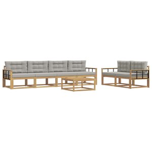vidaXL Ensemble de canapés d'extérieur 6 pc Blanc et gris clair
