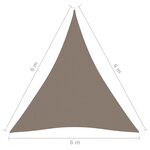 vidaXL Voile de parasol Tissu Oxford triangulaire 6x6x6 m Taupe