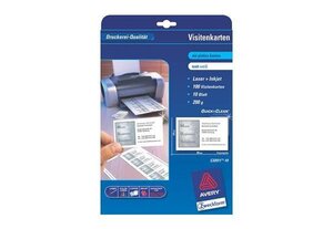 Cartes de visite quick & clean  blanc avery zweckform