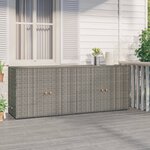 vidaXL Armoire de rangement jardin Gris 198x55 5x80 cm Résine tressée