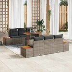 vidaXL Ensemble de salle à manger pour jardin 7 Pièces Gris  Marron