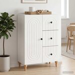vidaXL Buffet Blanc brillant 66 x 34 5 x 90 cm Bois d'ingénierie