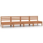 Canapés centraux de jardin 4 pièces marron miel bois de pin massif 02_0013305