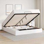 vidaXL Cadre de lit ottoman avec matelas blanc 180x200 cm similicuir