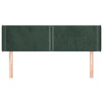 vidaXL Tête de lit avec oreilles Vert foncé 147x16x78/88 cm Velours