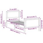 vidaXL Cadre de lit avec tête de lit Taupe 80 x 200 cm tissu