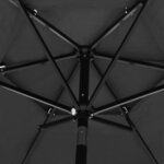 vidaXL Parasol de jardin à 3 niveaux avec mât en aluminium anthracite