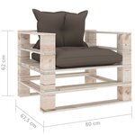 vidaXL Canapé palette de jardin avec coussins taupe Bois de pin