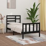 vidaXL Cadre de lit sans matelas noir 100x200 cm bois massif de pin