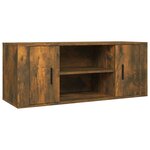 vidaXL Meuble TV Chêne fumé 100x35x40 cm Bois d'ingénierie