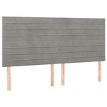 vidaXL Tête de lit Gris clair 180x5x118/128 cm Velours