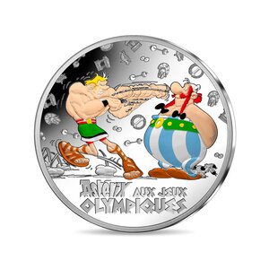 Asterix aux jeux Olympiques Monnaie de 10€ Argent BE colorisée