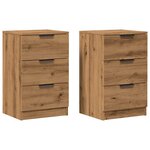 vidaXL Tables de chevet 2 Pièces chêne artisanal bois d'ingénierie