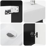 vidaXL Meuble de salle de bain avec robinet Noir 45 5 x 22 5 x 84 cm
