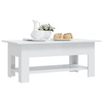 vidaXL Table basse Blanc brillant 102x55x42 cm Aggloméré