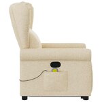 vidaXL Fauteuil inclinable de massage Crème Tissu