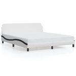vidaXL Cadre de lit Dover blanc et noir 180x200 cm similicuir