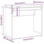 vidaXL Bureau chêne artisanal 90x40x72 cm bois d'ingénierie