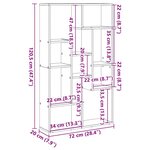 vidaXL Bibliothèque chêne fumé 72x20x120 5 cm bois d'ingénierie