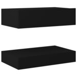 vidaXL Tables de chevet 2 Pièces Noir 60x35 cm Aggloméré