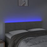 vidaXL Tête de lit à LED Gris clair 144x5x78/88 cm Velours