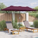 vidaXL Parasol de jardin Rouge bordeaux 370 x 197 x 239 cm